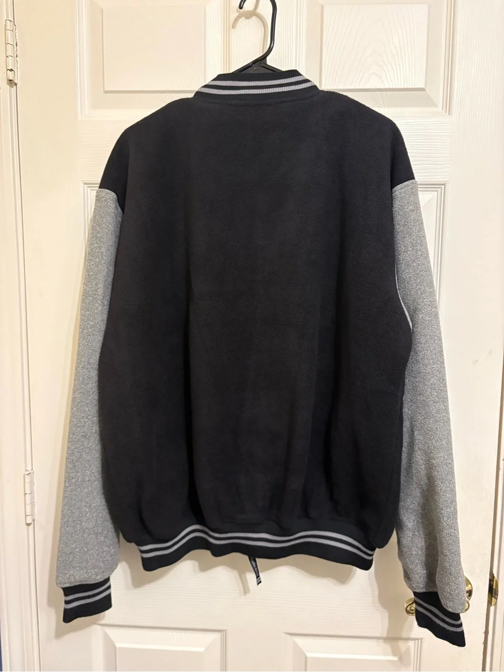 Charles River Apparel “Victory Starts Here” Black Fleece Varsity Jacket